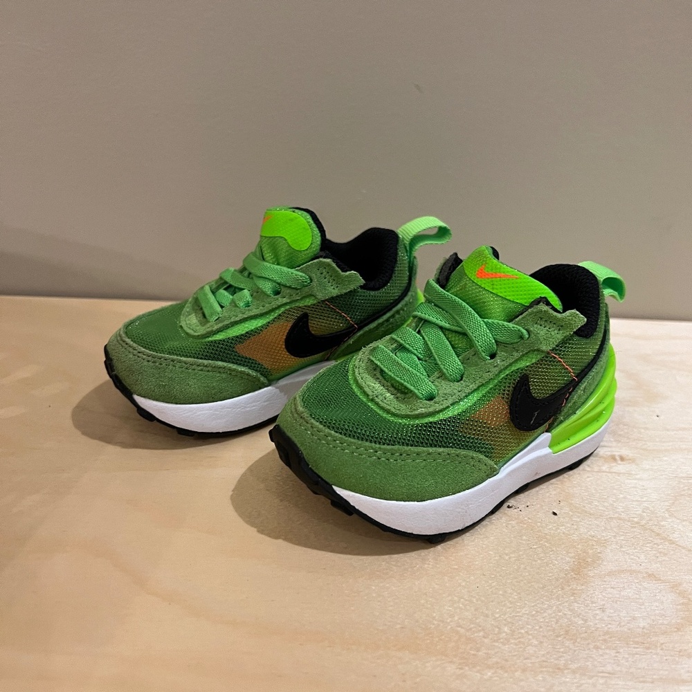 Nike Waffle One "Electric Green/Black/Mean Green" Toddler Kids' Shoe- 3C